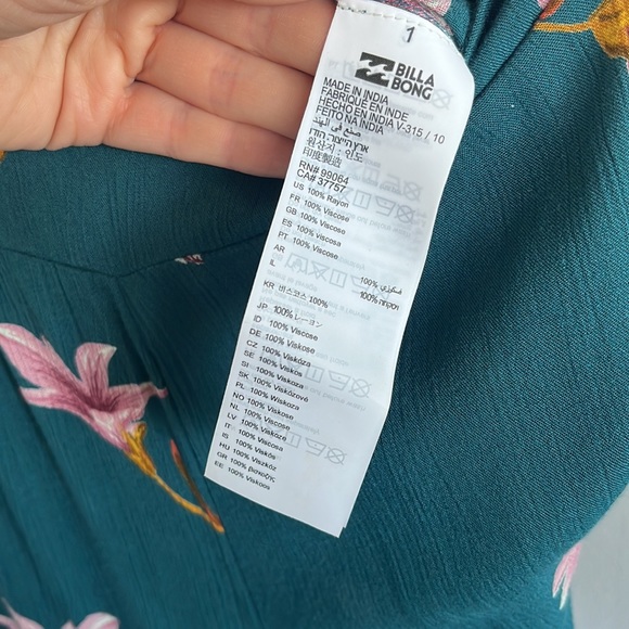 Billabong Flowy Floral Pant in Teal - Picture 5 of 5